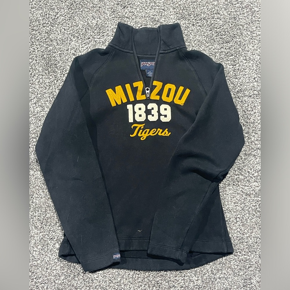 Missouri Tigers Jansport 1/4 Zip Pullover Mizzou M Black 1839 Women’s Medium